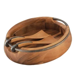 Anvil Salad Bowl W/ Servers*Nambé Outlet