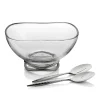 Braid Glass Salad Bowl W/ Servers*Nambé New