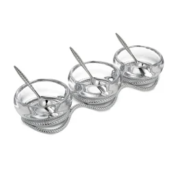 Braid Triple Condiment Set W/ Spoons*Nambé Clearance