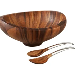 Butterfly Salad Bowl W/ Servers*Nambé New