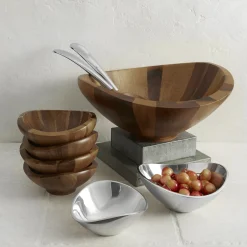 Butterfly Salad Bowl W/ Servers*Nambé New