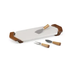 Chevron Cheese Tray W/ Knives*Nambé Clearance