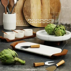 Chevron Cheese Tray W/ Knives*Nambé Clearance