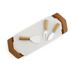 Chevron Cheese Tray W/ Knives*Nambé Clearance