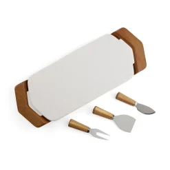 Chevron Cheese Tray W/ Knives*Nambé Clearance