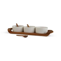 Chevron Condiment Tray W/ Spoons*Nambé