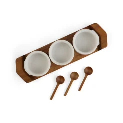 Chevron Condiment Tray W/ Spoons*Nambé