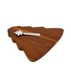 Christmas Tree Cheeseboard W/Spreader*Nambé Hot