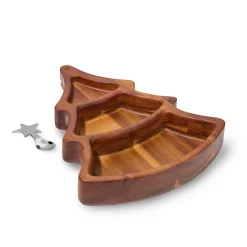 Christmas Tree Serving Dish W/Spoon*Nambé Clearance