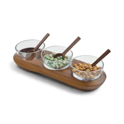 Cooper Triple Condiment Server W/ Spoons*Nambé Best