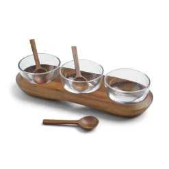 Cooper Triple Condiment Server W/ Spoons*Nambé Best