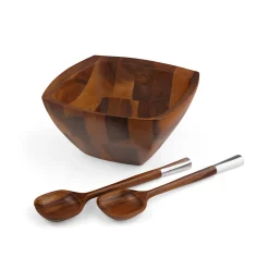 Cube Salad Bowl W/ Servers*Nambé Discount