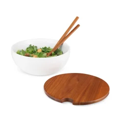 Duets Salad Bowl W/ Lid & Servers*Nambé Discount