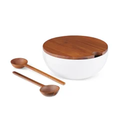 Duets Salad Bowl W/ Lid & Servers*Nambé Discount