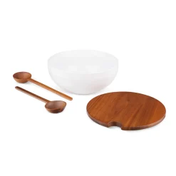Duets Salad Bowl W/ Lid & Servers*Nambé Discount