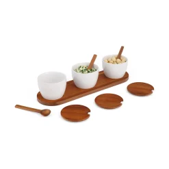 Duets Triple Condiment Server W/ Lids & Spoons*Nambé Discount