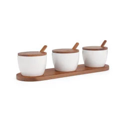 Duets Triple Condiment Server W/ Lids & Spoons*Nambé Discount