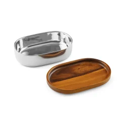 Oblong Nest Bowl W/ Wood Lid*Nambé