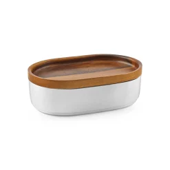 Oblong Nest Bowl W/ Wood Lid*Nambé