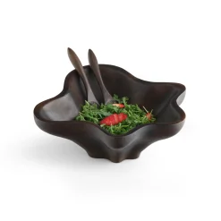 Oceana Coral Salad Bowl W/ Servers - Espresso*Nambé Sale