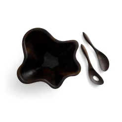 Oceana Coral Salad Bowl W/ Servers - Espresso*Nambé Sale