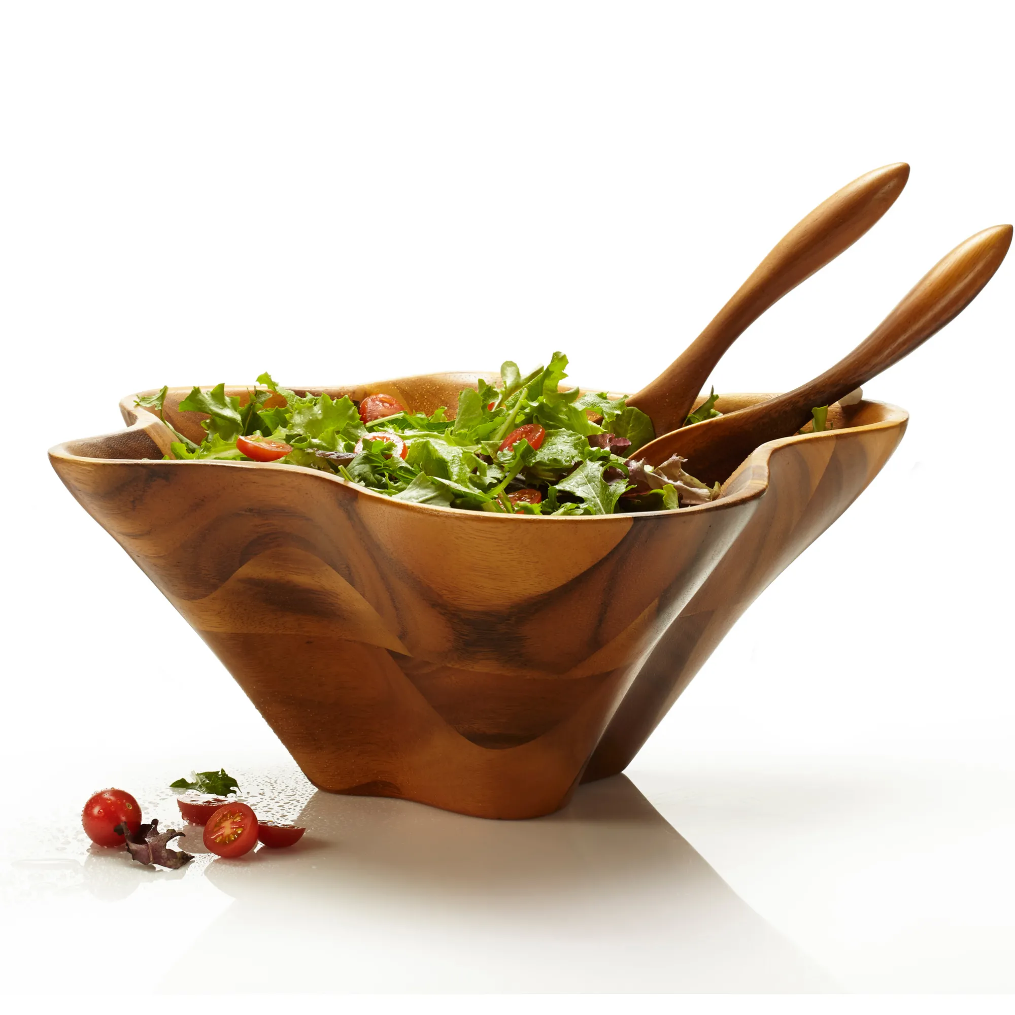 Oceana Coral Salad Bowl W/ Servers*Nambé Outlet