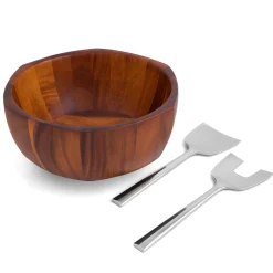 Rivet Salad Bowl W/ Servers*Nambé