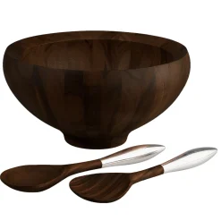 Yaro Salad Bowl W/ Servers - Espresso*Nambé Online