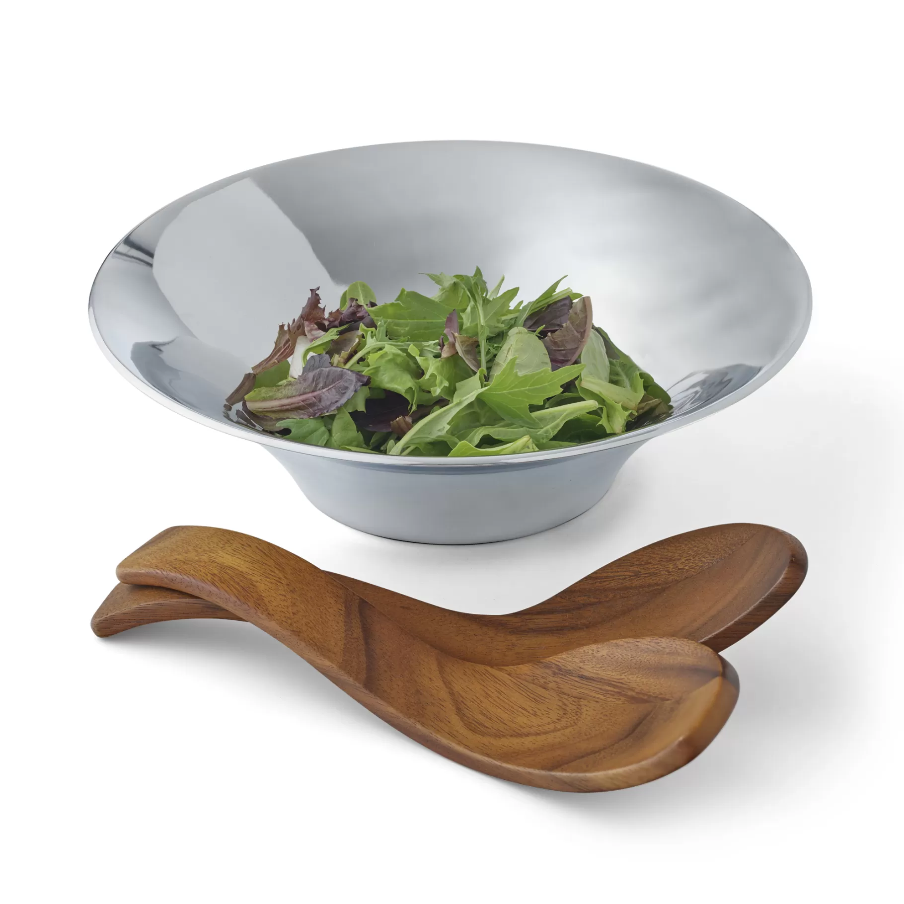 Cheap Chillable Salad Bowl W/ Servers Nambe Alloy Bowls