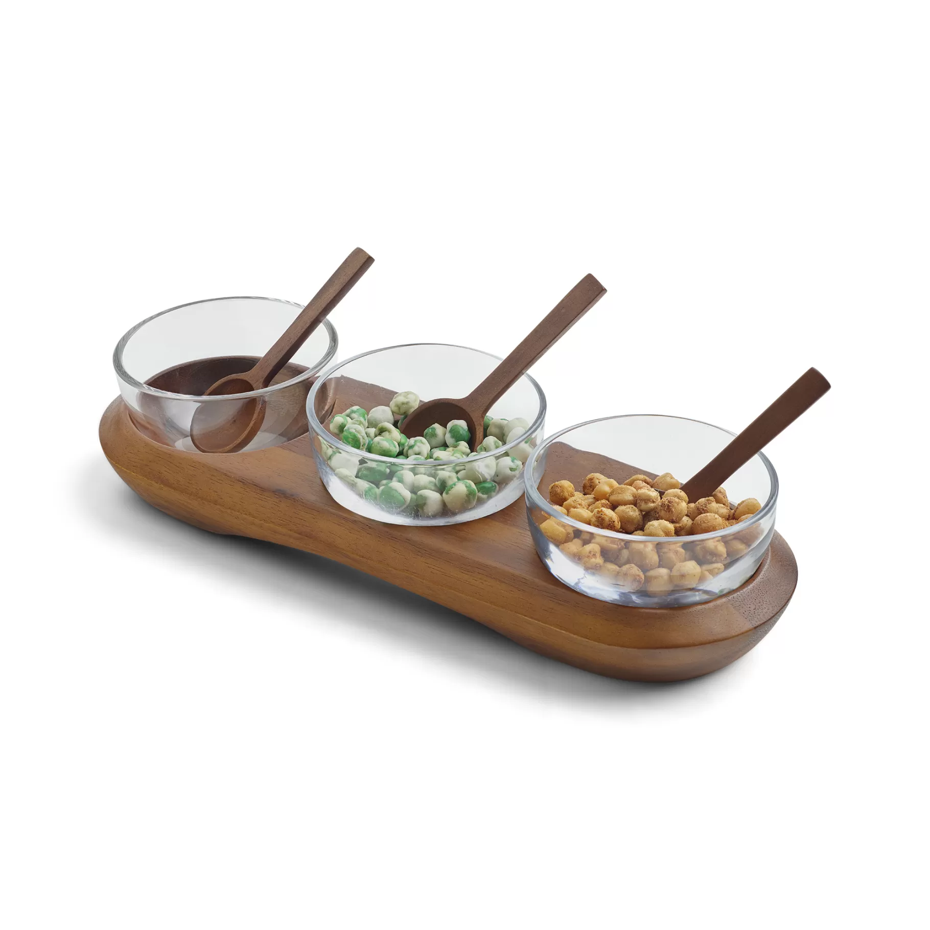 Best Cooper Triple Condiment Server W/ Spoons Condiment And Nut