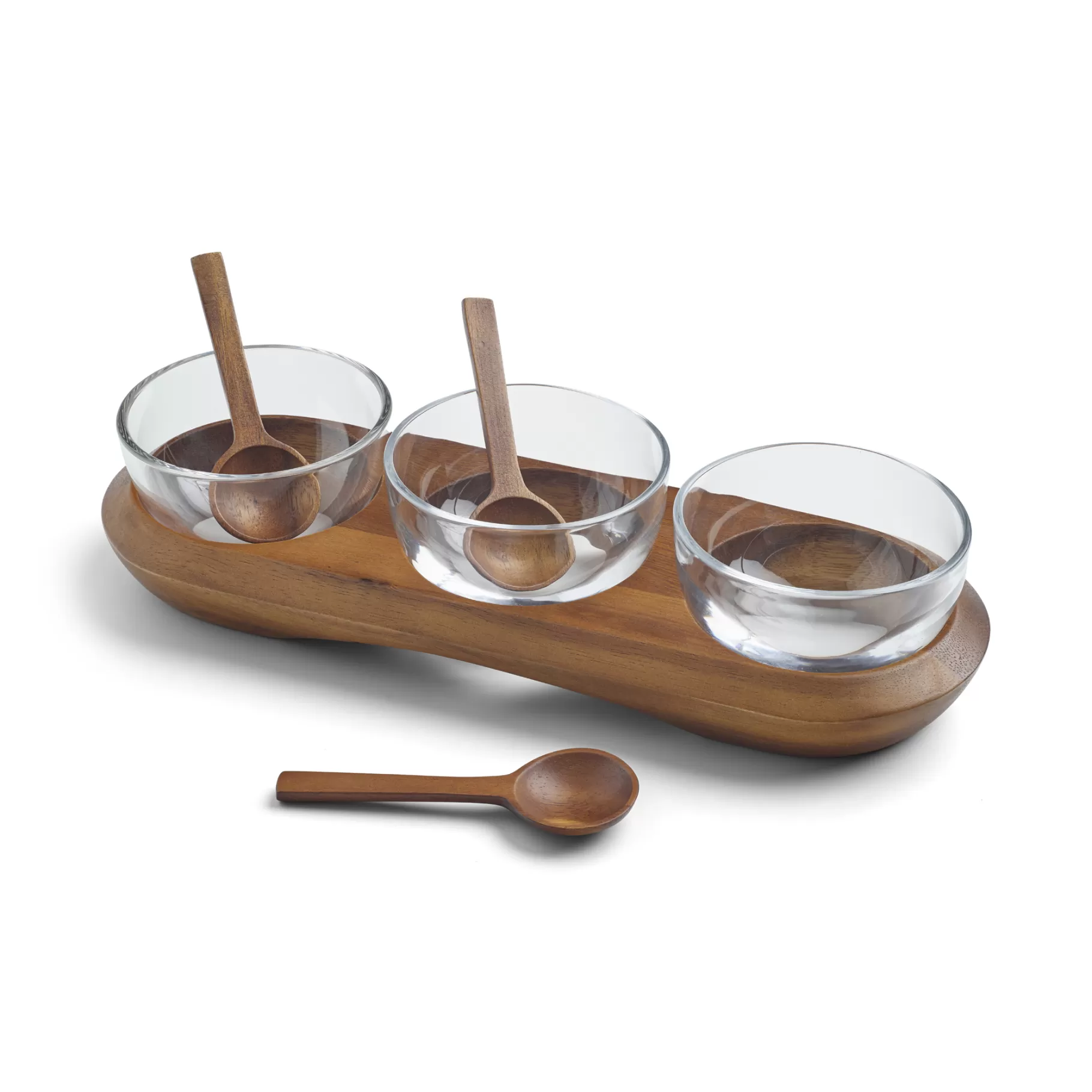 Best Cooper Triple Condiment Server W/ Spoons Condiment And Nut