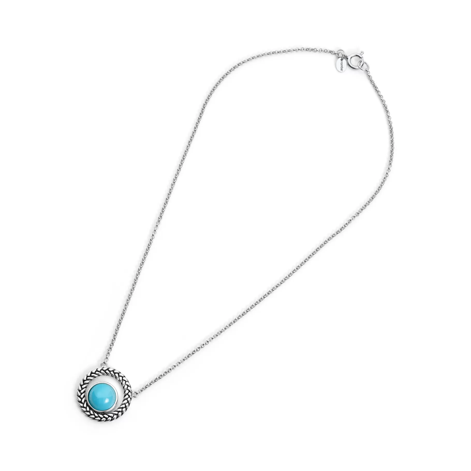 Best Marina Braid Silver Circle Pendant Womens Necklaces