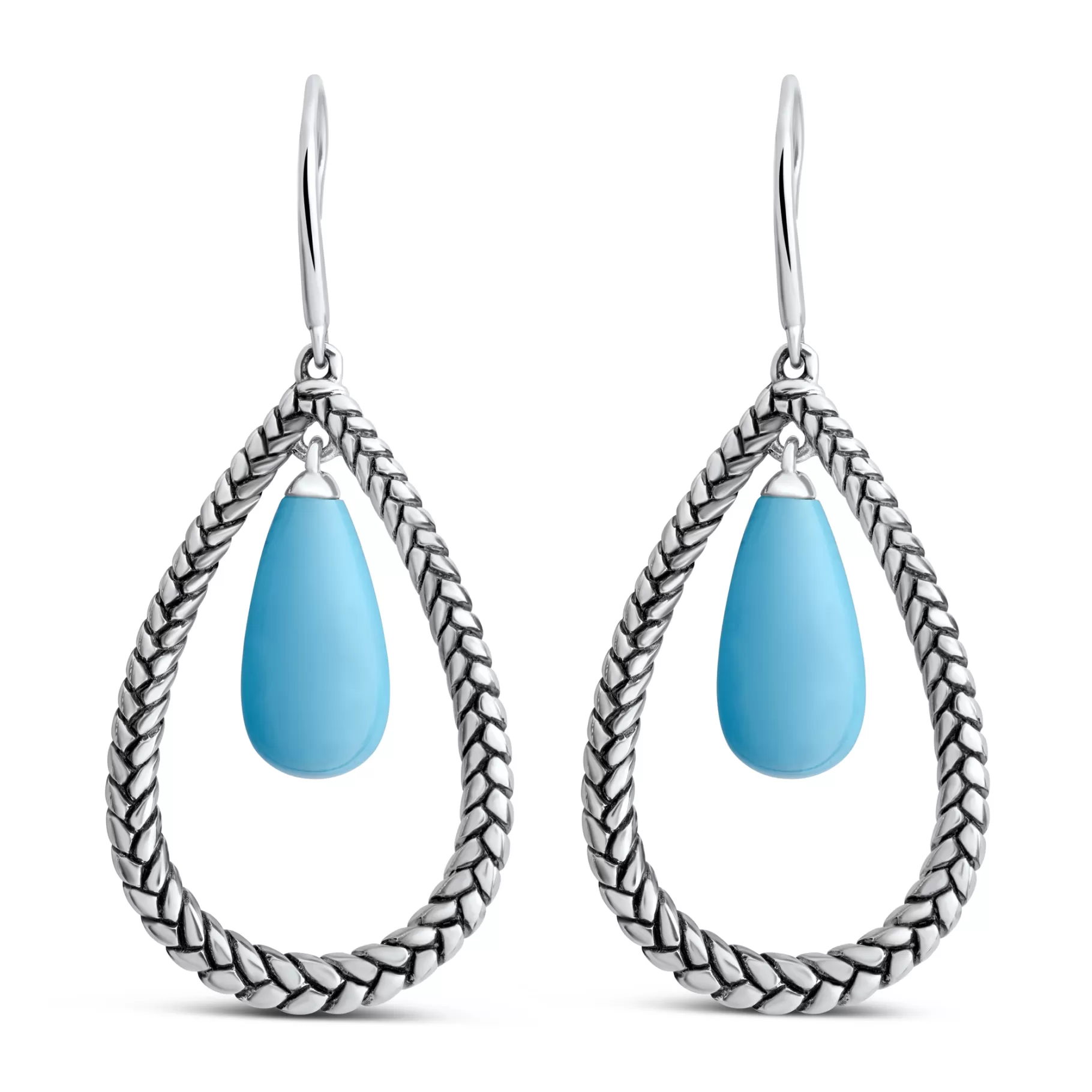 Cheap Marina Braid Silver Floating Pear Earrings Womens Earrings