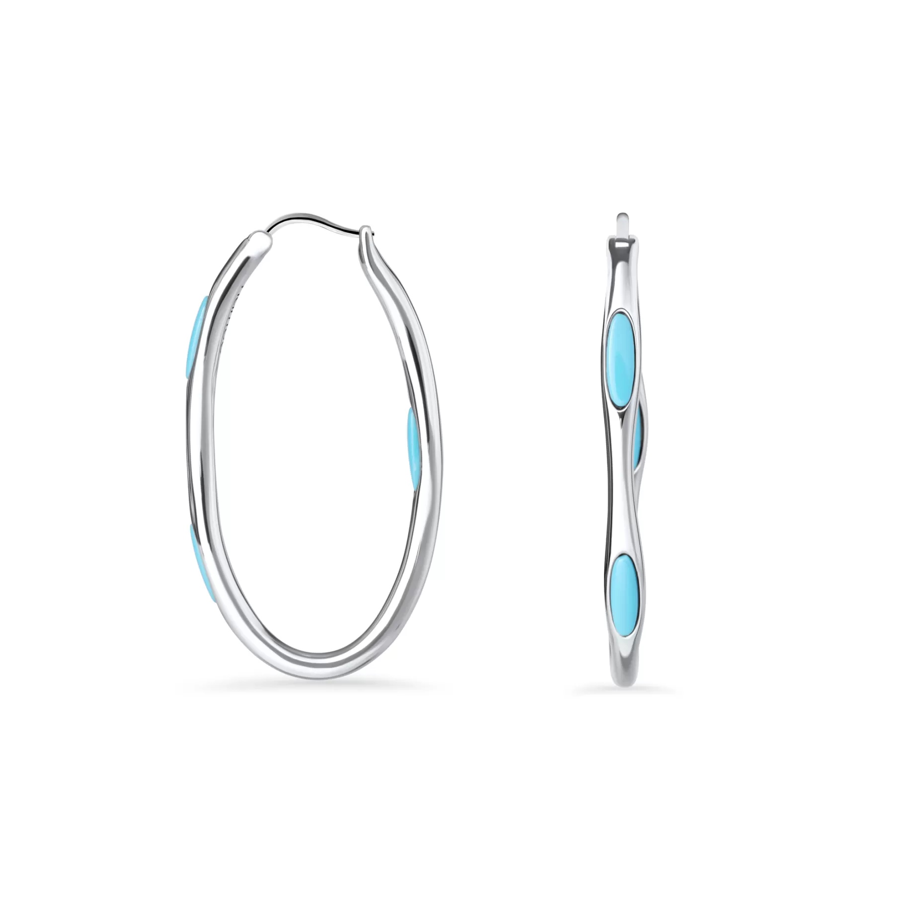 Hot Marina Silver Flow Hoop Earrings Womens Earrings