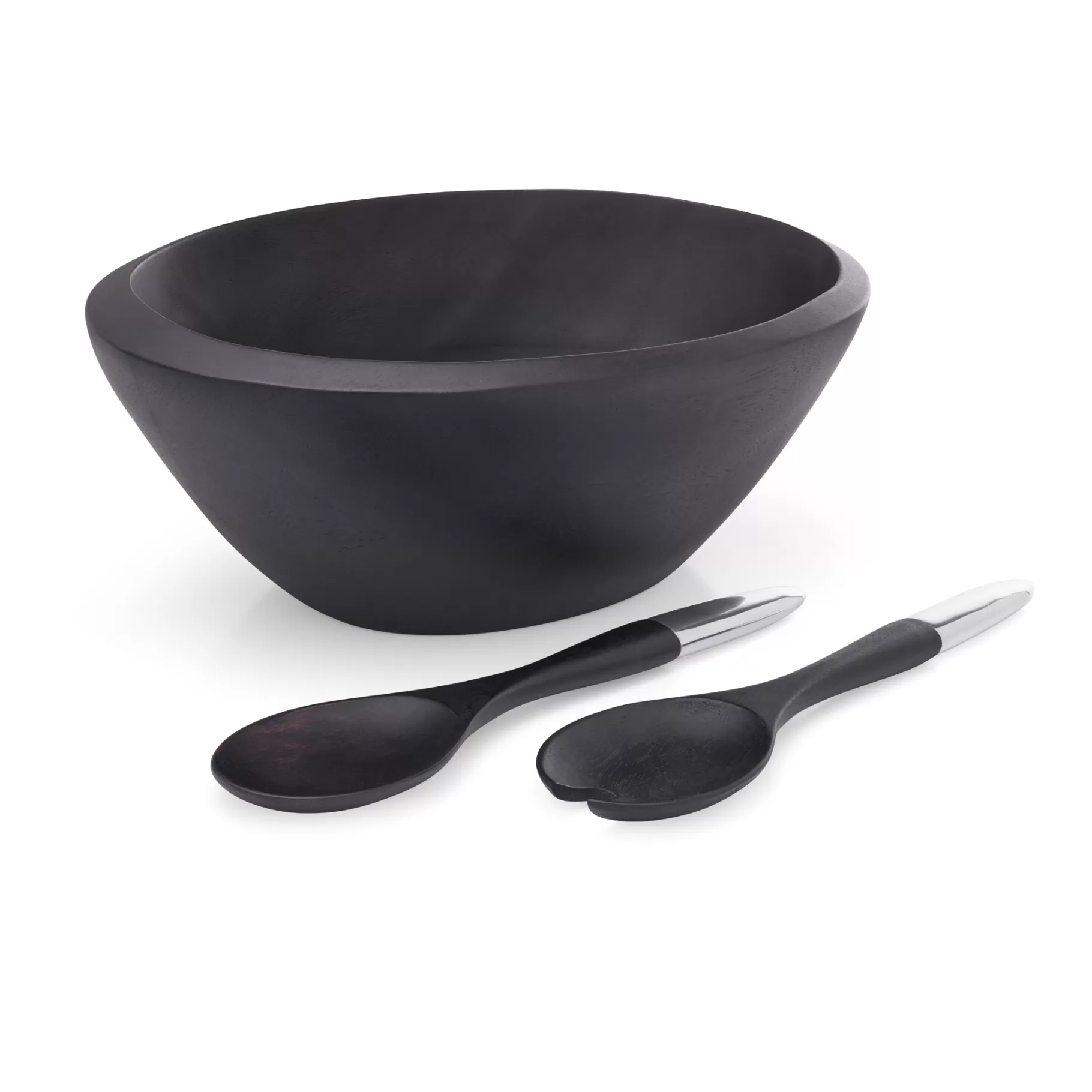 Best Noir Salad Bowl W/ Servers Salad Bowls