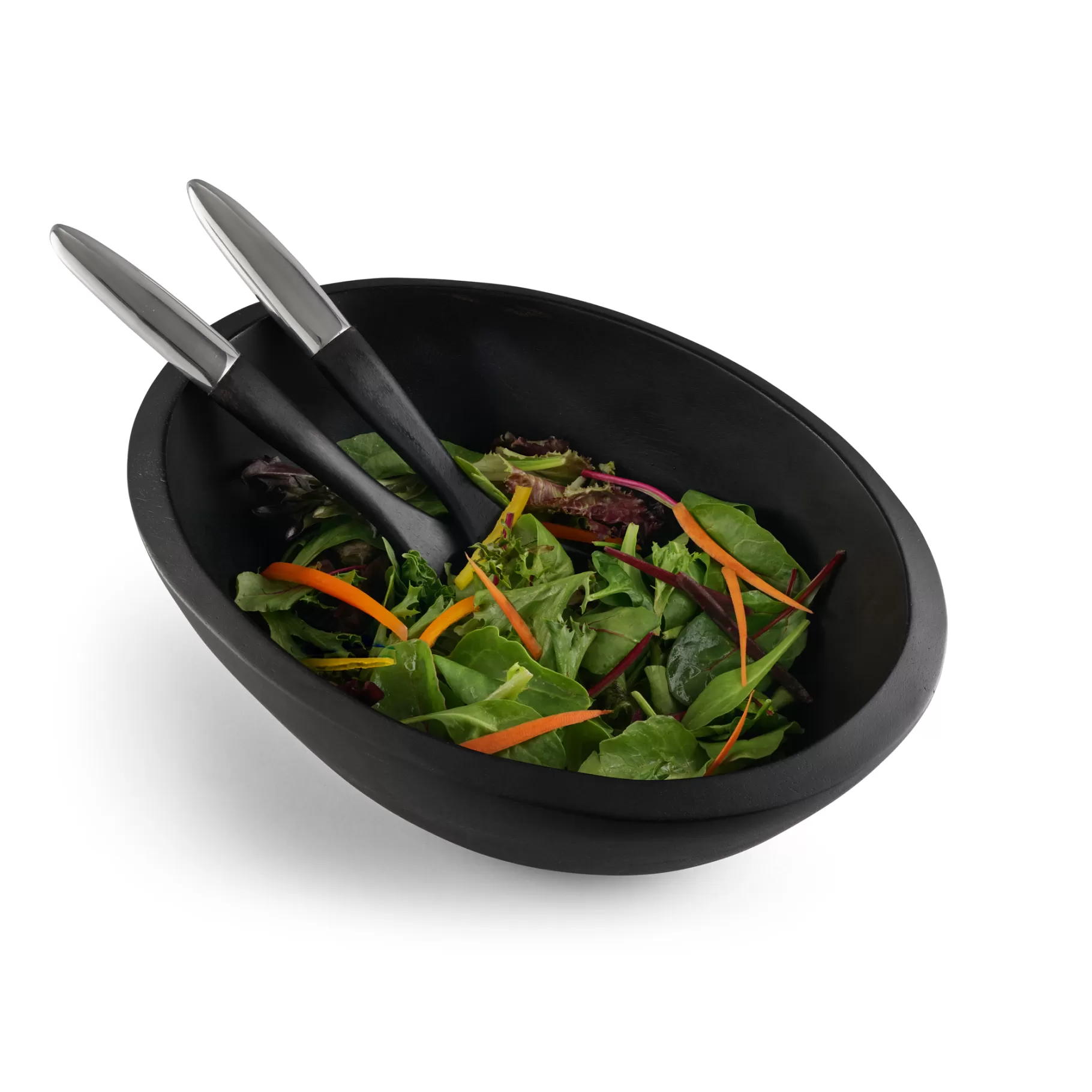 Best Noir Salad Bowl W/ Servers Salad Bowls