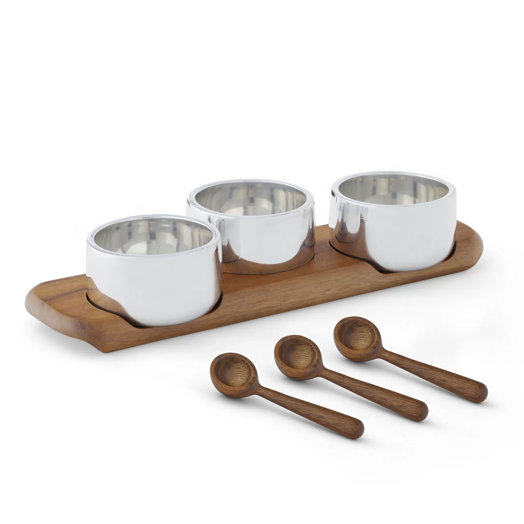 Online Triple Condiment Server W/ Spoons Condiment And Nut